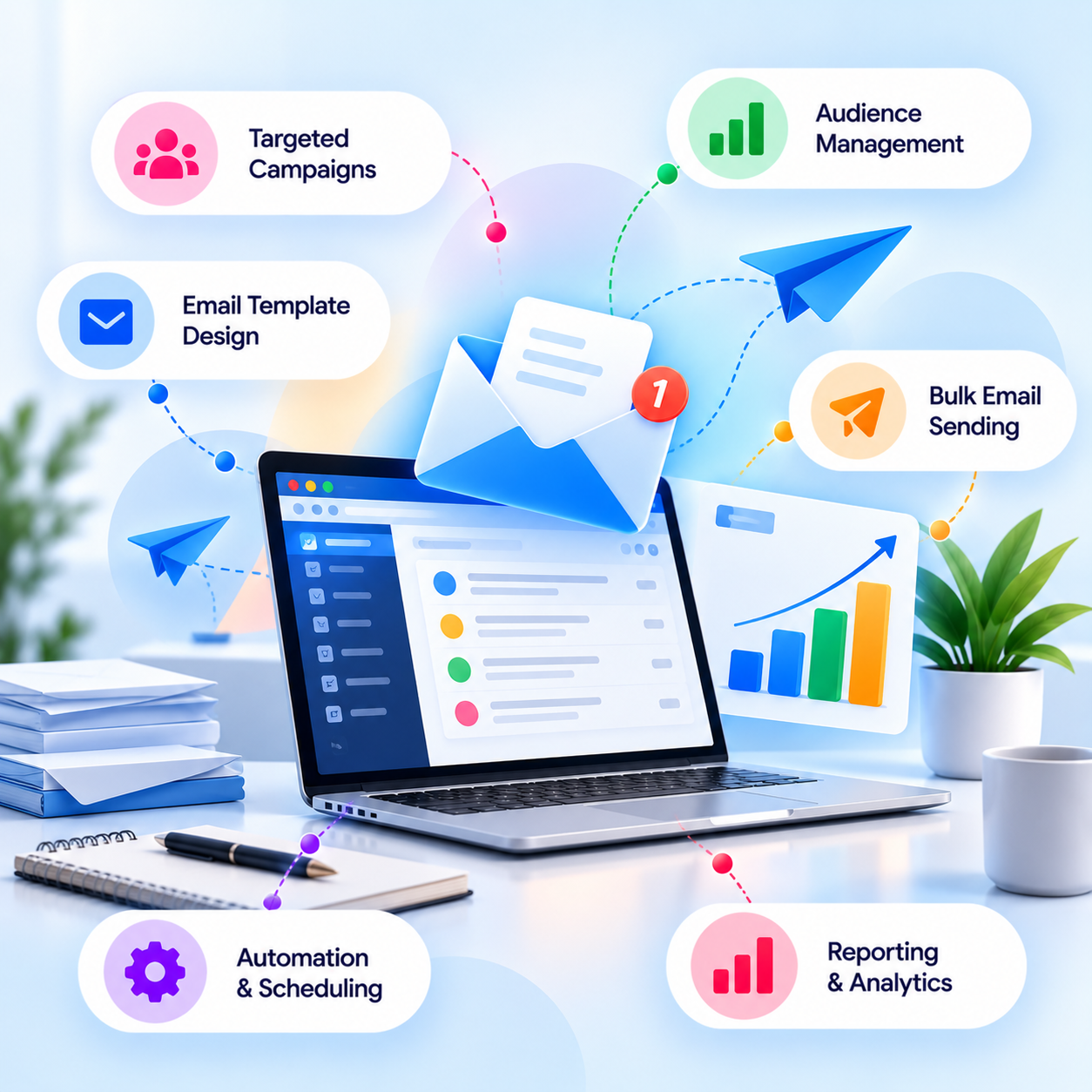 Email marketing campaign design and performance dashboard