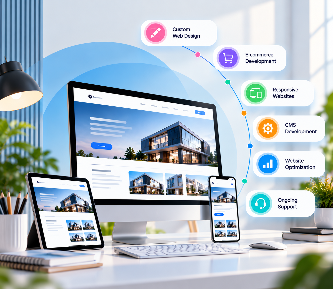 Website design and web development interface